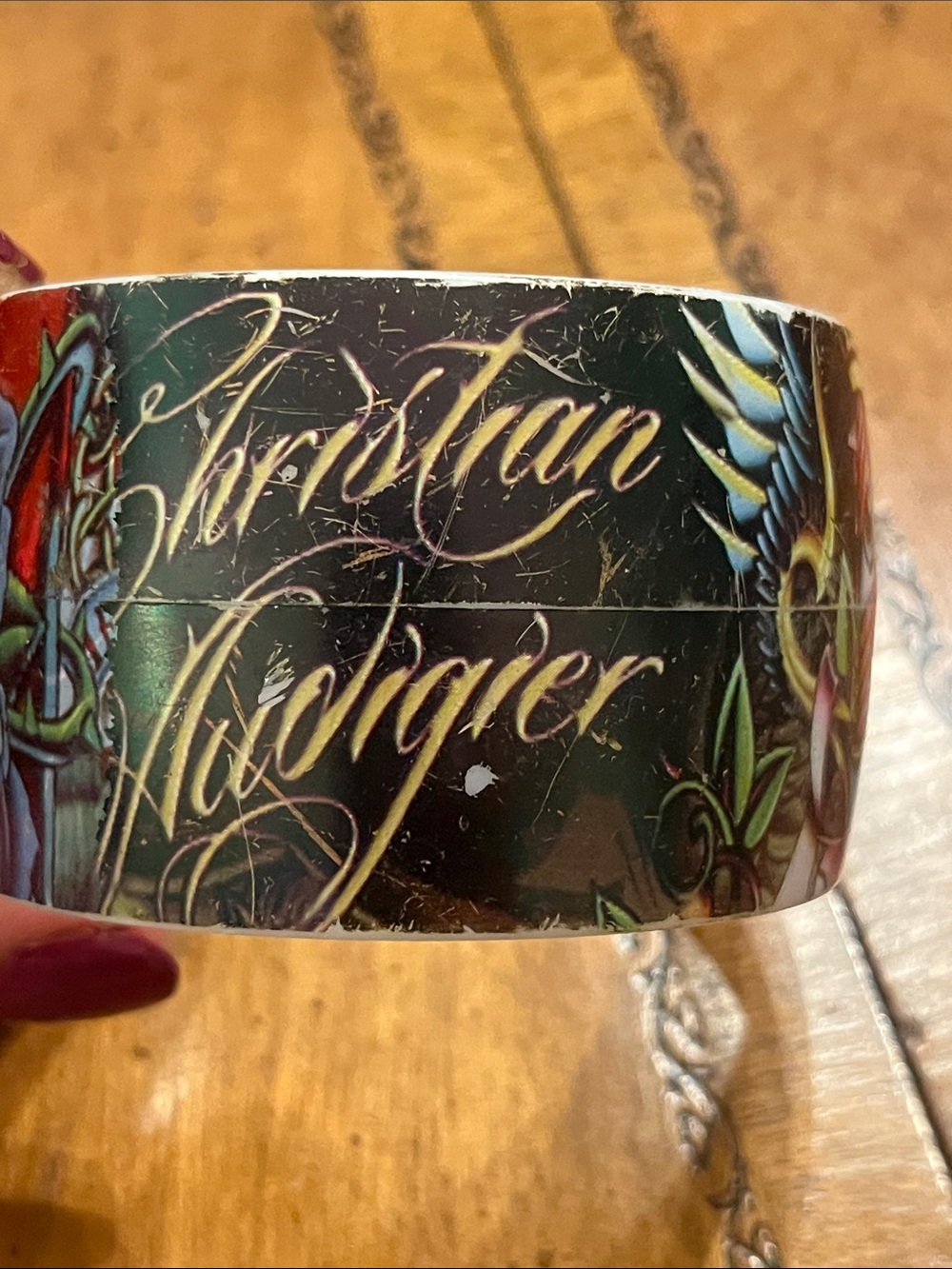 vintage Y2K Ed Hardy by Christian Audigier resin bangle bracelet